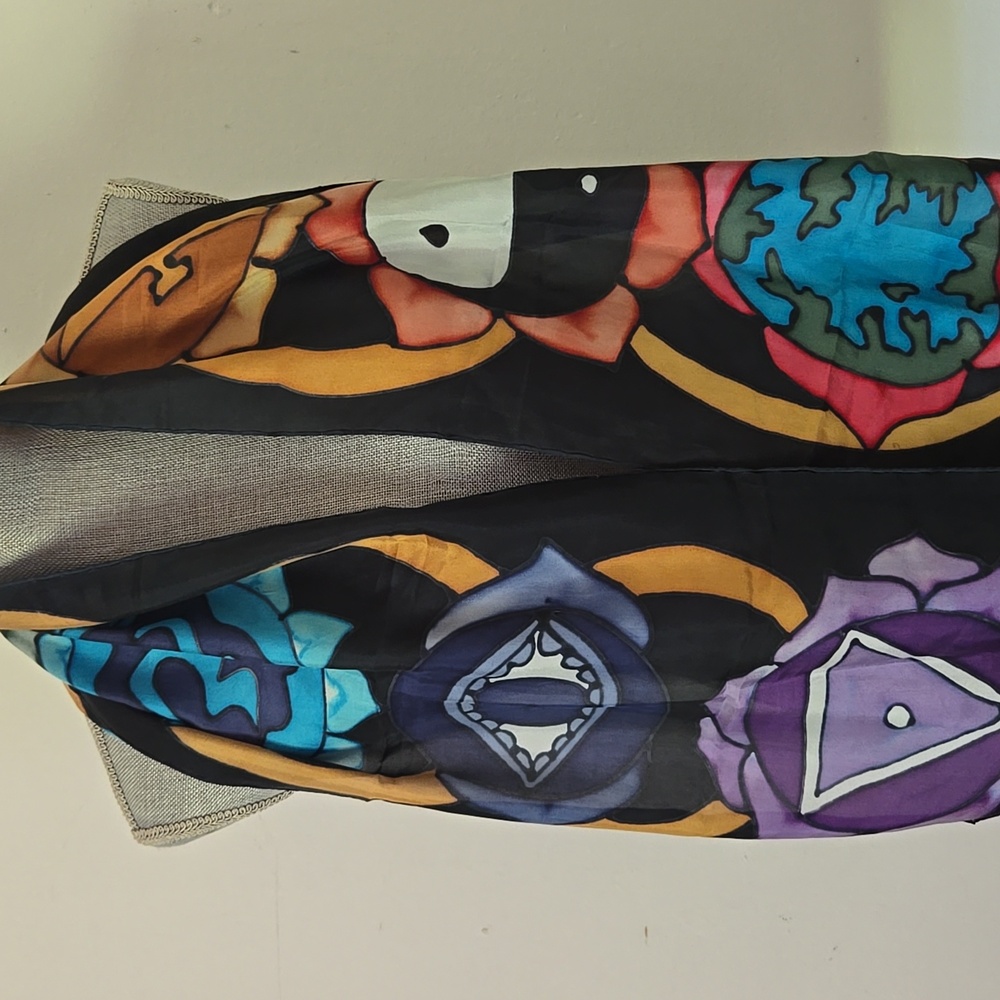 VINTAGE Yoga Chakra Handmade Silk Meditation Wrap Scarf